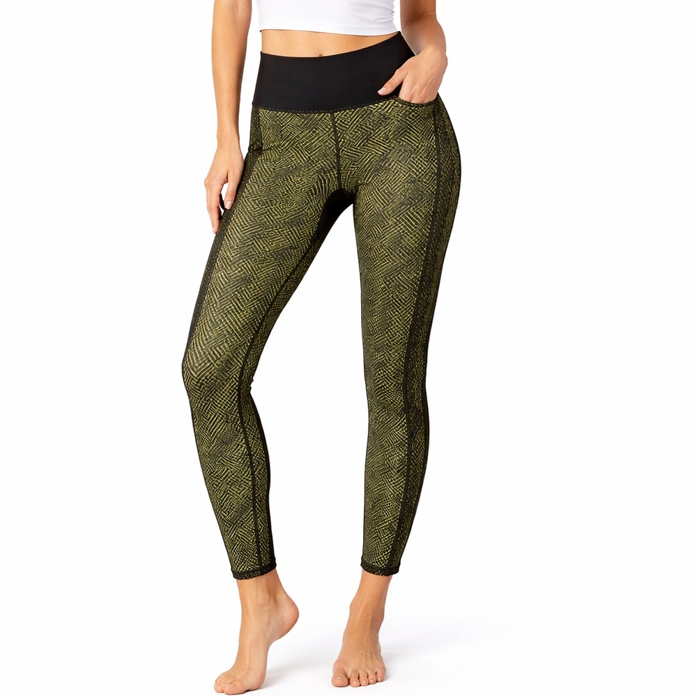Uniqlo DRY-EX UV Cut Cool Touch Active Leggings Geometric Print Black Size‎ S